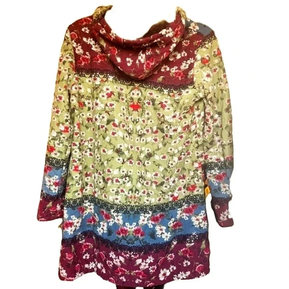 NWOT Cellabie full zip quilted patchwork hooded jacket  Size Large - Picture 2 of 7